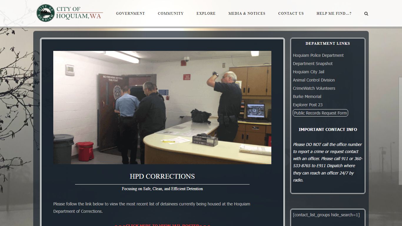 Hoquiam City Jail - CITY OF HOQUIAM